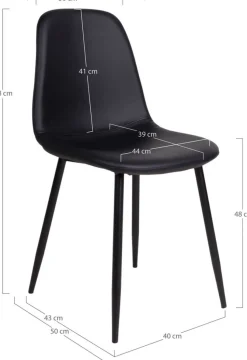 Stockholm matstol i svart konstläder