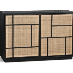 Stockholm skänk med rottingdörrar - 120 cm bred + Fläckborttagare för möbler