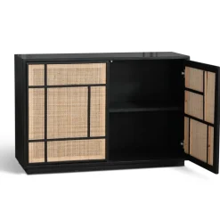 Stockholm skänk med rottingdörrar - 120 cm bred + Fläckborttagare för möbler