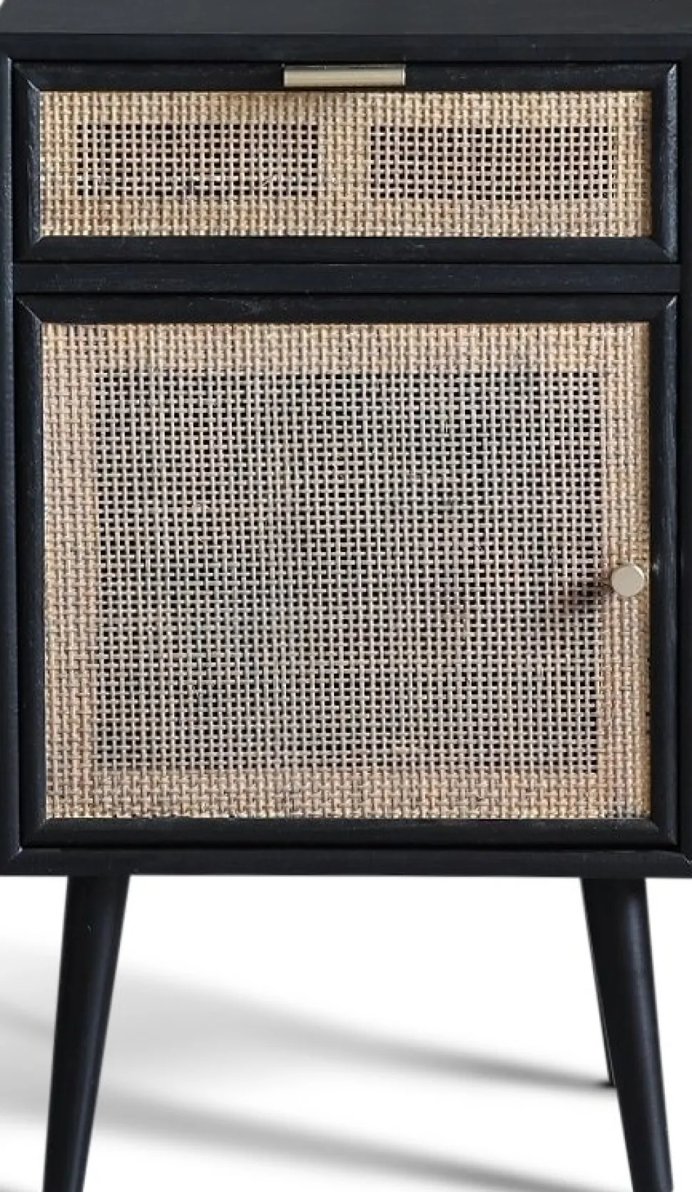 Stockholm svart sängbord med rotting + Fläckborttagare för möbler