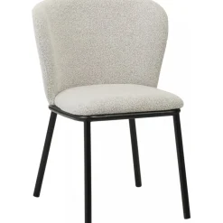 Stol beige boucle svarta ben + Möbeltassar