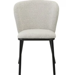 Stol beige boucle svarta ben + Möbeltassar