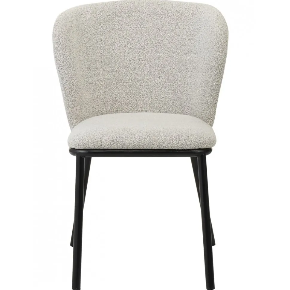 Stol beige boucle svarta ben