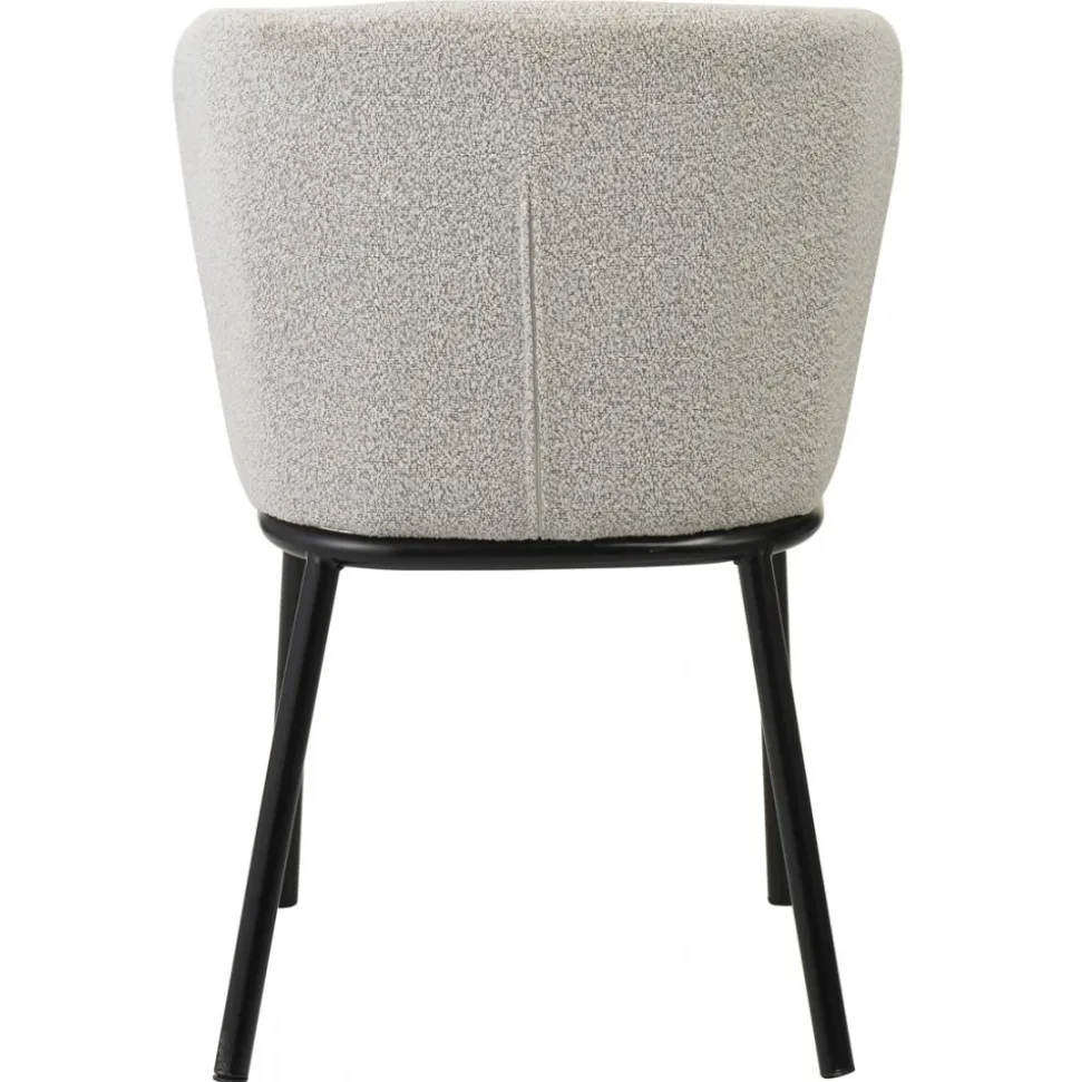 Stol beige boucle svarta ben