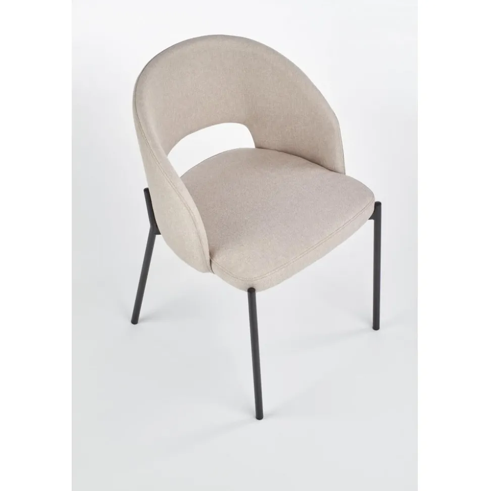 Stol beige med svarta ben - Cadeira + Möbeltassar