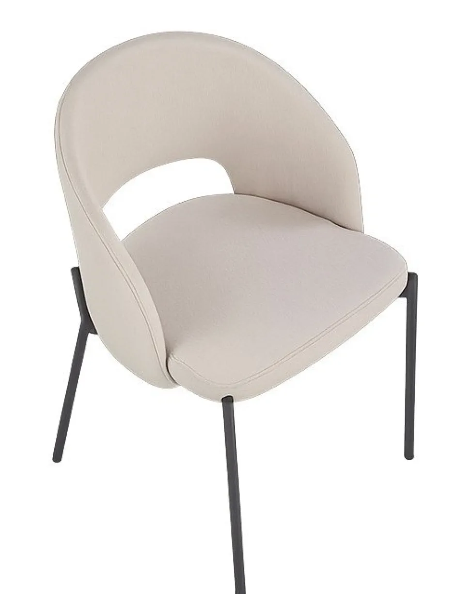 Stol beige med svarta ben - Cadeira