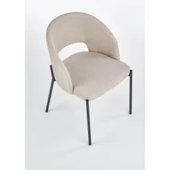 Stol beige med svarta ben - Cadeira