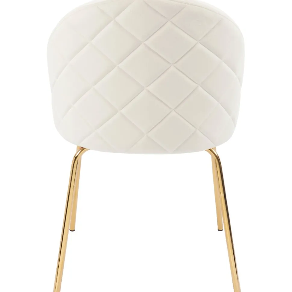 Stol beige sammet guldiga ben - Plaza