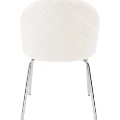 Stol beige sammet med kromade ben - Plaza + Möbeltassar