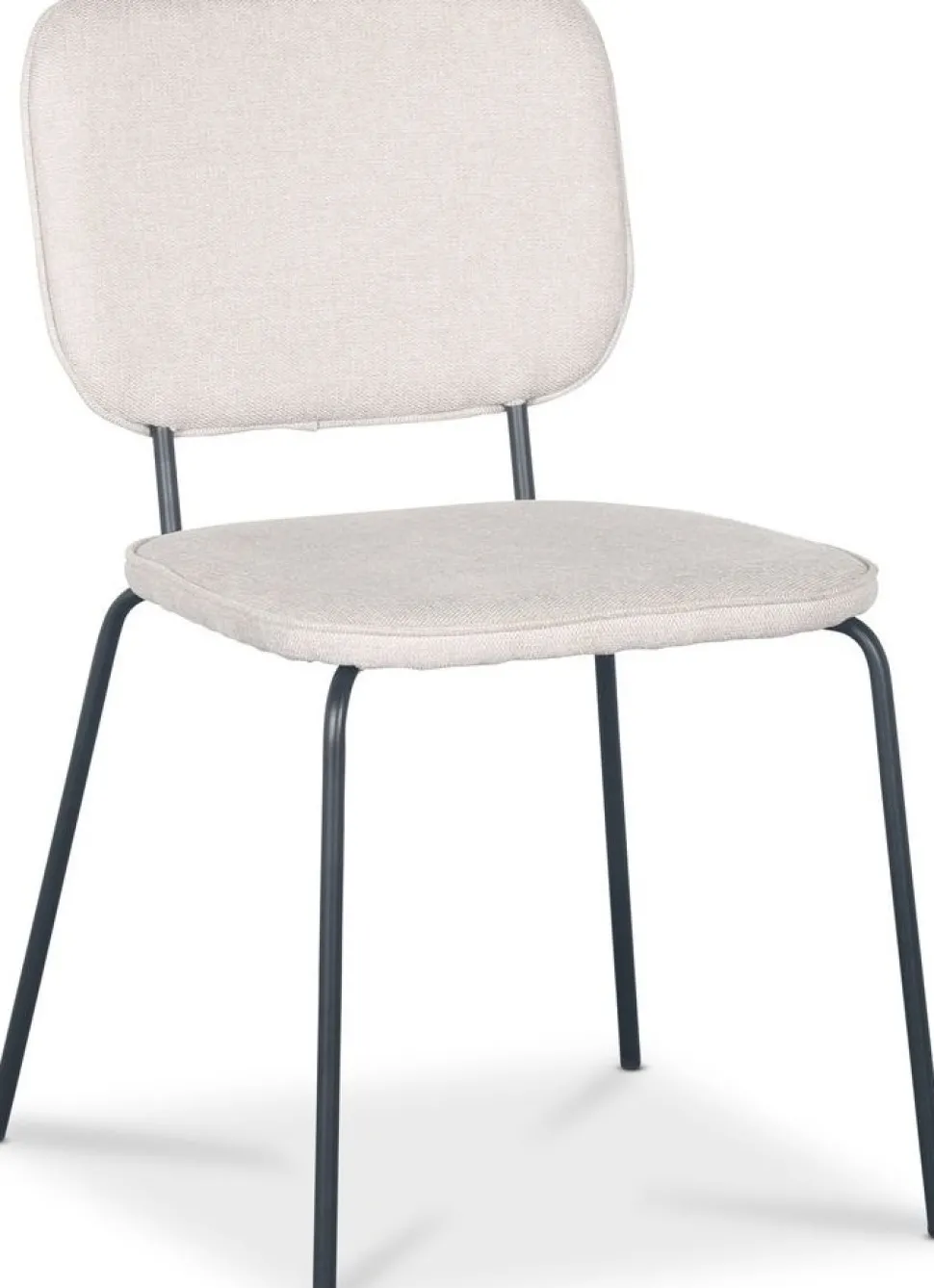 Stol beige tyg med svarta ben + Möbeltassar