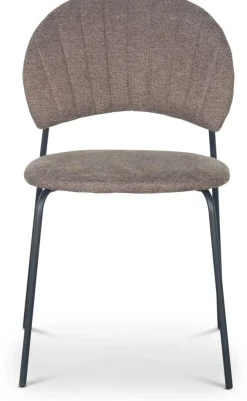 Stol brunt tyg svarta ben