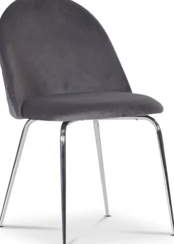 Stol grå med kromade ben - Plaza + Textilrengöring för möbler