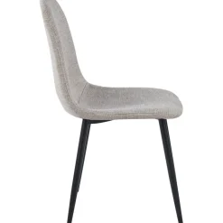 Stol i beige tyg med svarta ben - Carisma + Möbeltassar