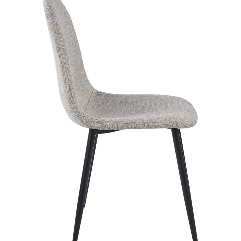 Stol i beige tyg med svarta ben - Carisma + Stolsdyna