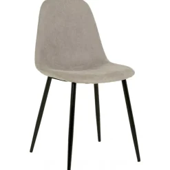 Stol i beige tyg med svarta ben - Carisma