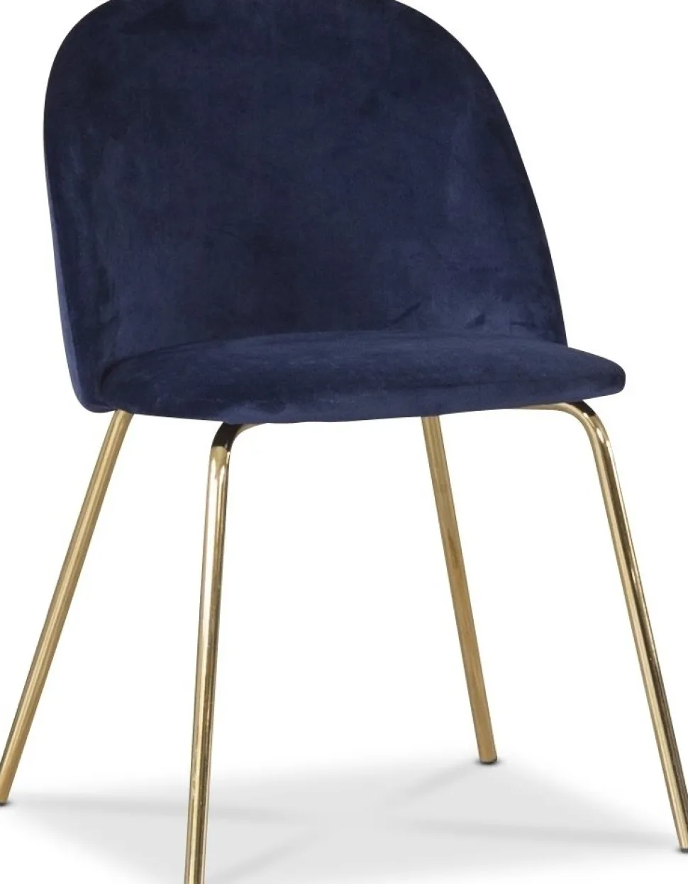 Stol i blå velvet med guldiga ben + Textilrengöring för möbler