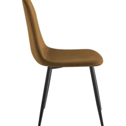 Stol i brun sammet svarta ben + Möbeltassar