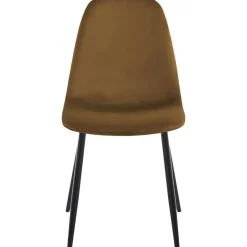 Stol i brun sammet svarta ben + Textilrengöring för möbler