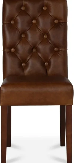 Stol i brunt anilinläder