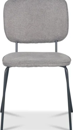 Stol i grått tyg med svarta ben + Möbeltassar