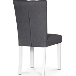 Stol i grått tyg med vita ben - Crocket + Möbeltassar