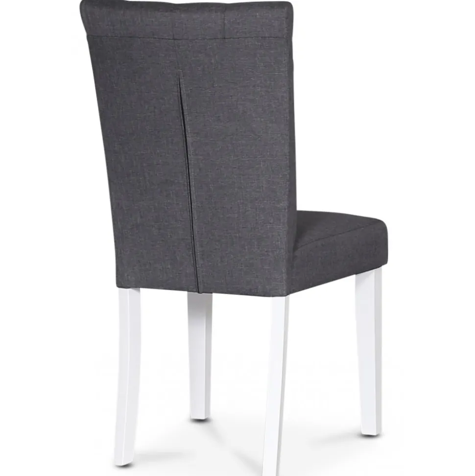 Stol i grått tyg med vita ben - Crocket