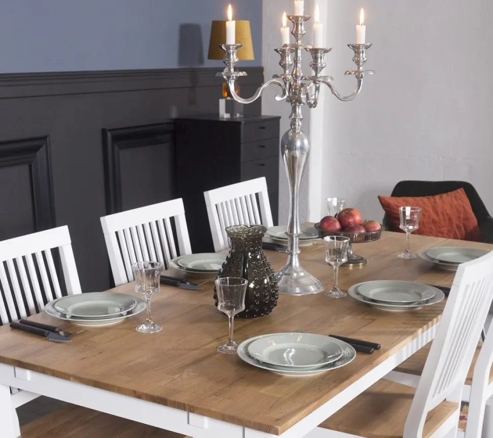 Stol i oljad ek/vit - Dalarös + Träolja för möbler