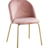 Stol i rosa sammet guldiga ben + Textilrengöring för möbler
