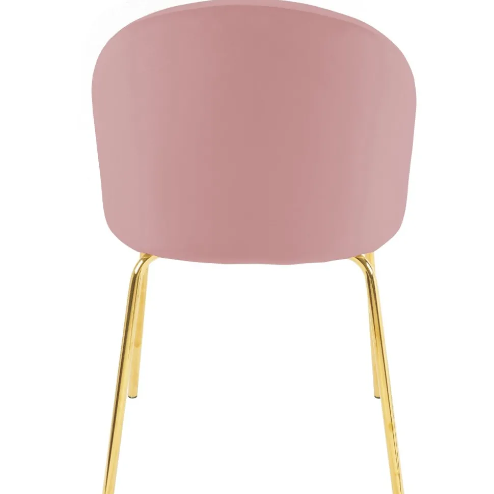 Stol i rosa sammet guldiga ben + Möbeltassar