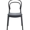 Stol i svart plast stapelbar + Textilskydd för utemöbler
