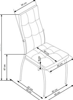 Stol i vit PU med kromade ben + Möbeltassar