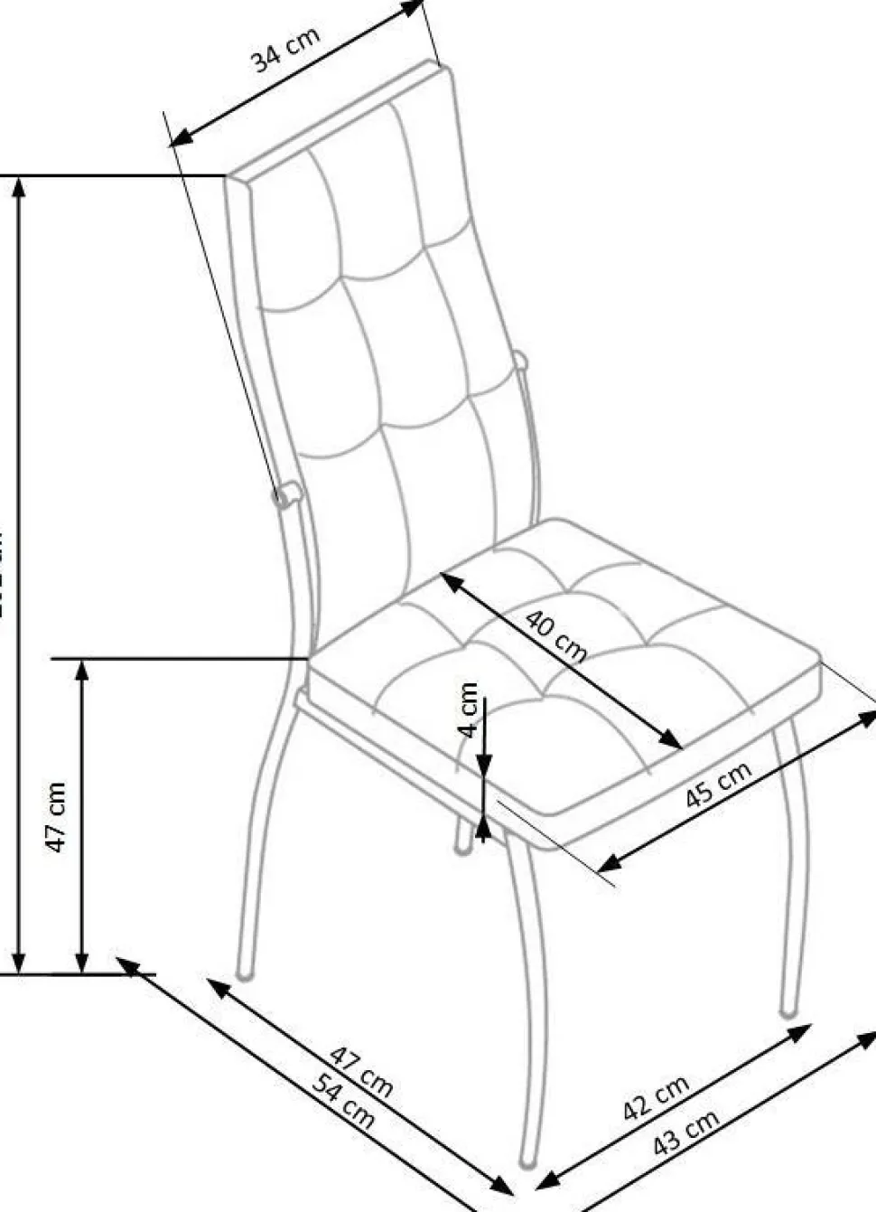Stol i vit PU med kromade ben