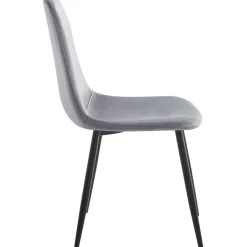 Stol ljusgrå sammet med svarta ben + Möbeltassar