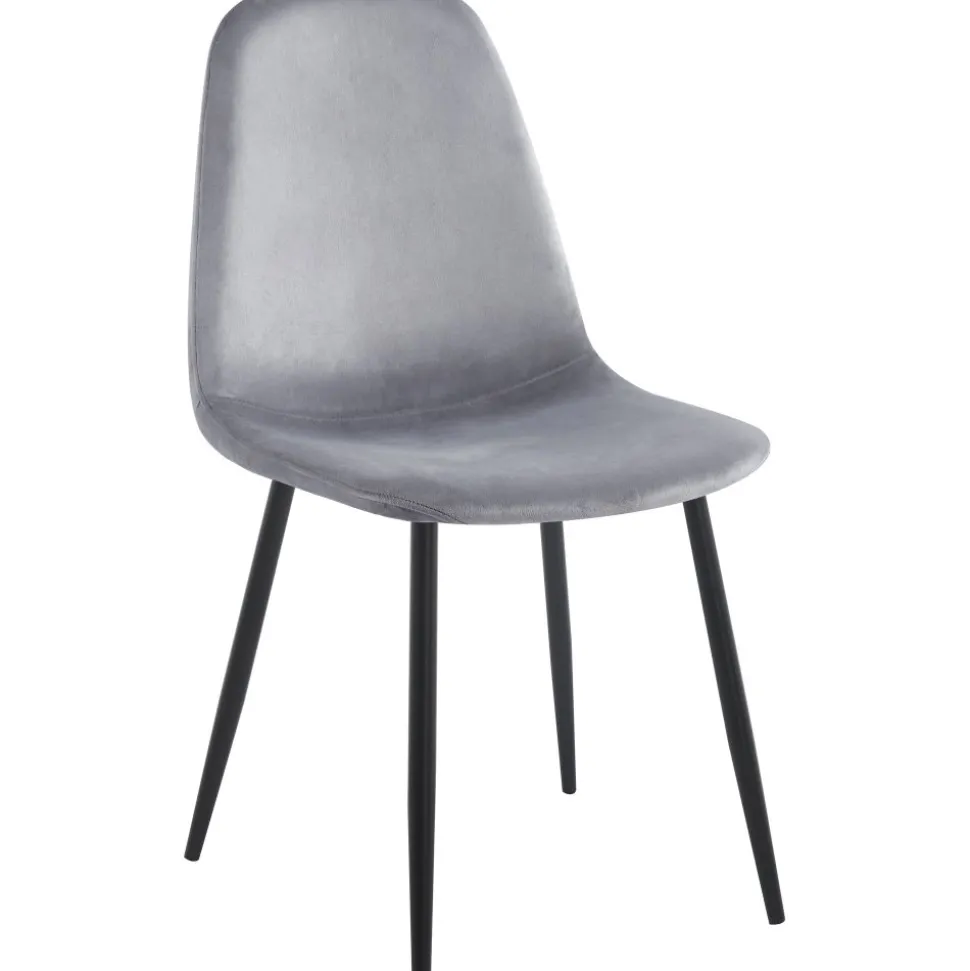 Stol ljusgrå sammet med svarta ben + Fläckborttagare för möbler