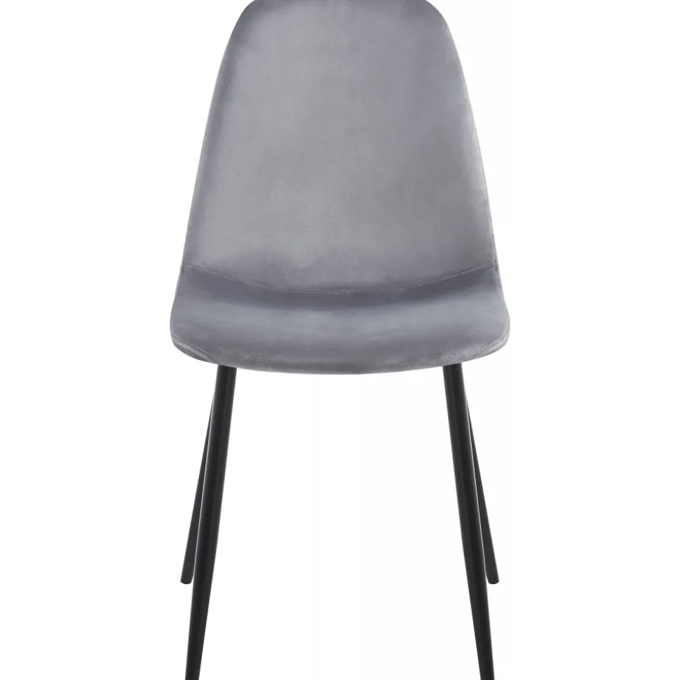 Stol ljusgrå sammet med svarta ben + Fläckborttagare för möbler