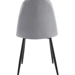 Stol ljusgrå sammet med svarta ben + Fläckborttagare för möbler