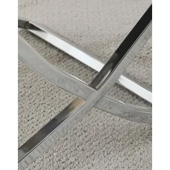 Stol med kromade ben - beige sammet - Luxury