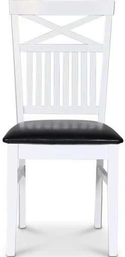 Stol med kryss i rygg och svart sits
