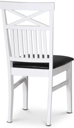 Stol med kryss i rygg och svart sits