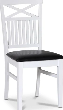 Stol med kryss i rygg och svart sits + Möbeltassar