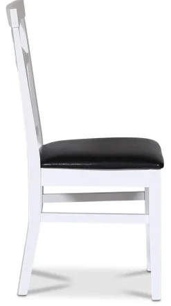 Stol med kryss i rygg och svart sits + Möbeltassar