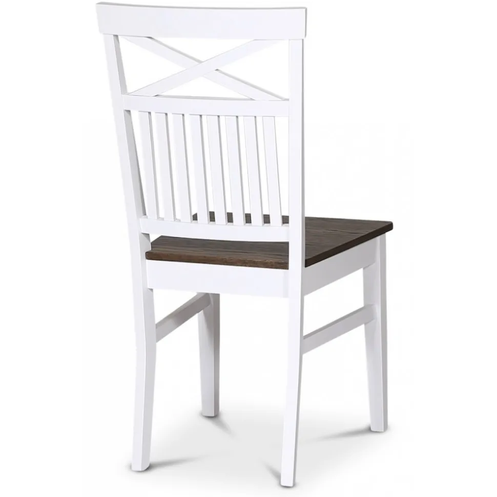 Stol med kryss i ryggen - Vit / Brunoljad ek - Skagen
