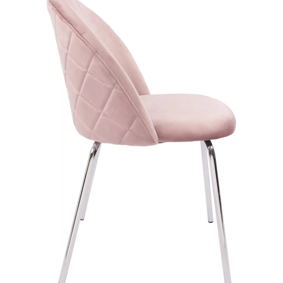 Stol rosa med kromade ben - Plaza + Textilrengöring för möbler