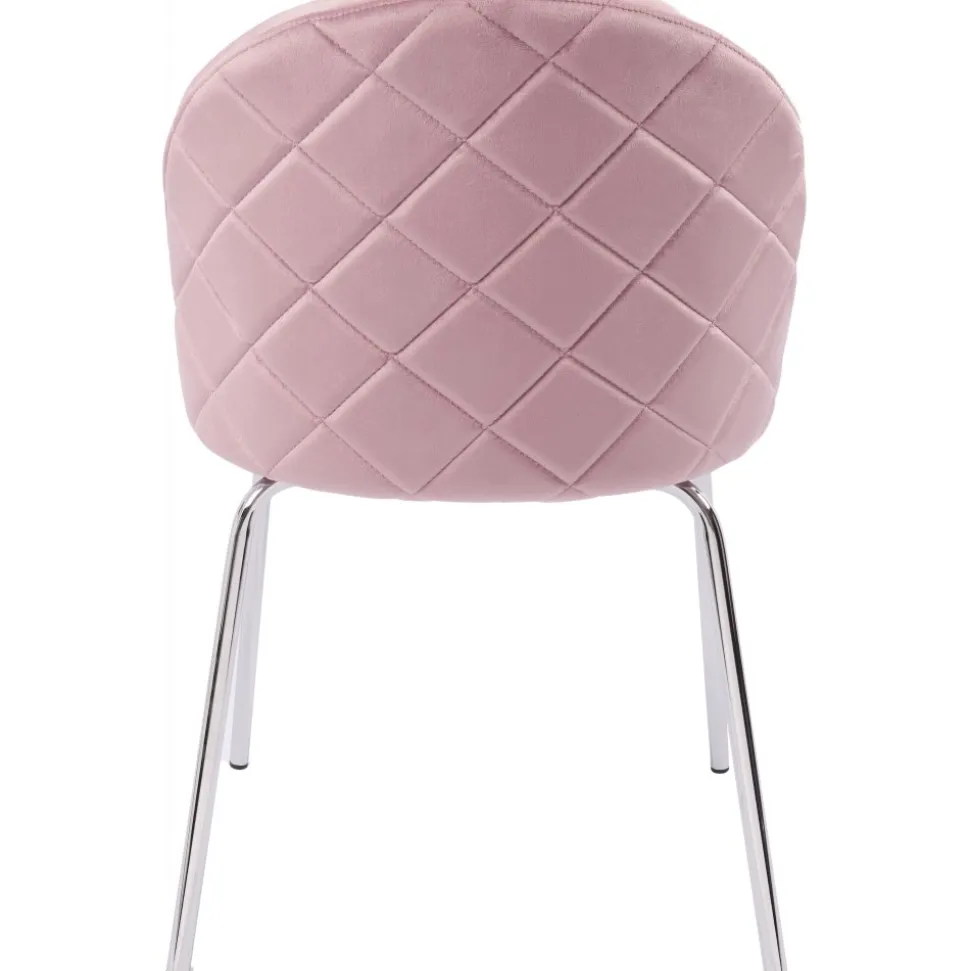 Stol rosa med kromade ben - Plaza + Textilrengöring för möbler