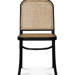 Stol svart med rotting i rygg och sits - Tone + Möbeltassar