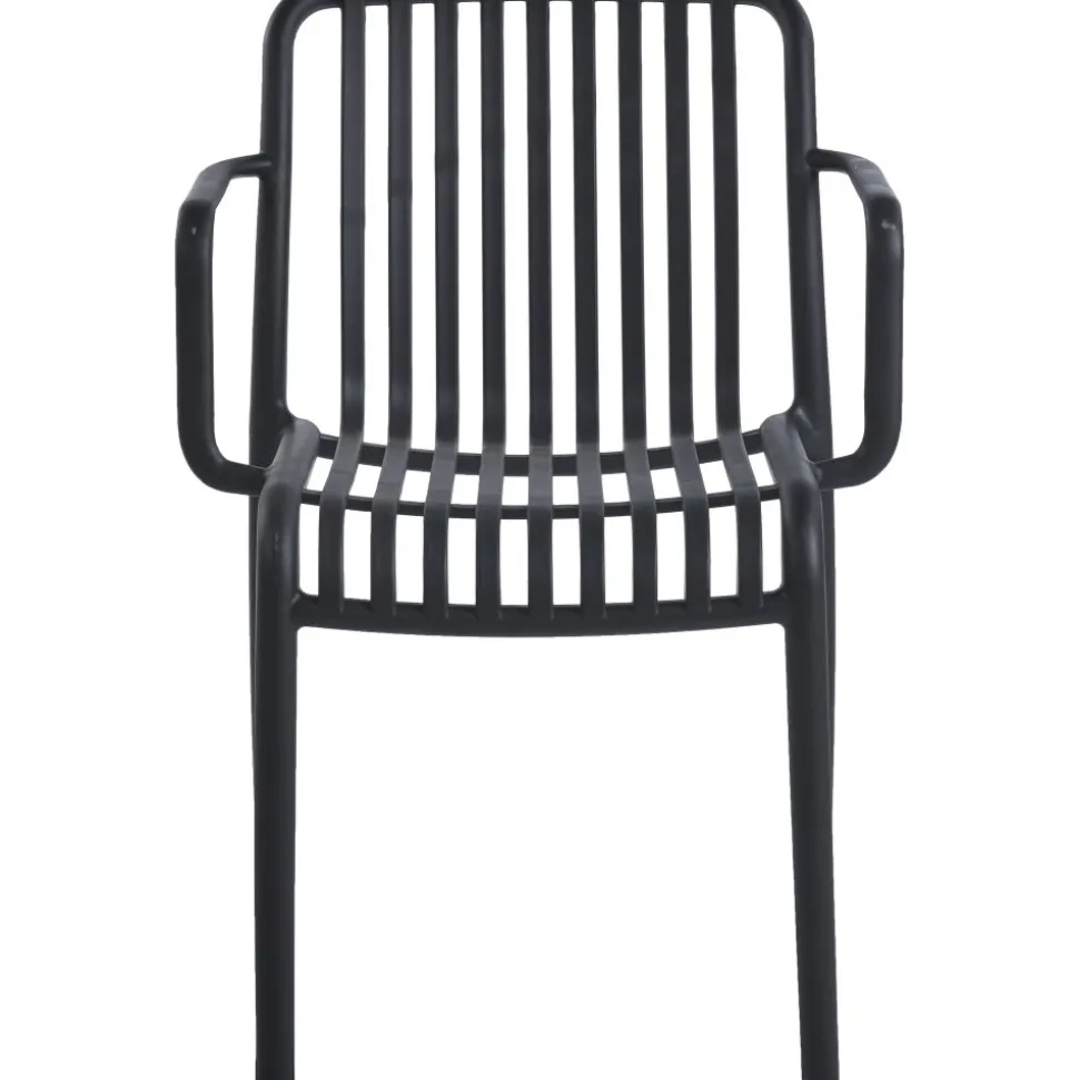 Stol svart plast stapelbar + Rengöringsmedel för utemöbler