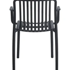 Stol svart plast stapelbar + Rengöringsmedel för utemöbler