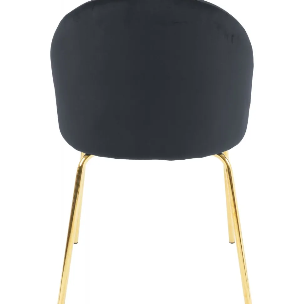 Stol svart sammet med ben i mässing - Giovani