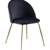 Stol svart sammet med ben i mässing - Giovani + Fläckborttagare för möbler
