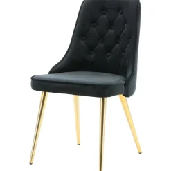 Stol svart tyg med mässingsben